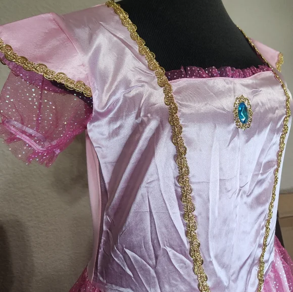 NWOT Womens L Princess Peach Dress Costume - Picture 5 of 11